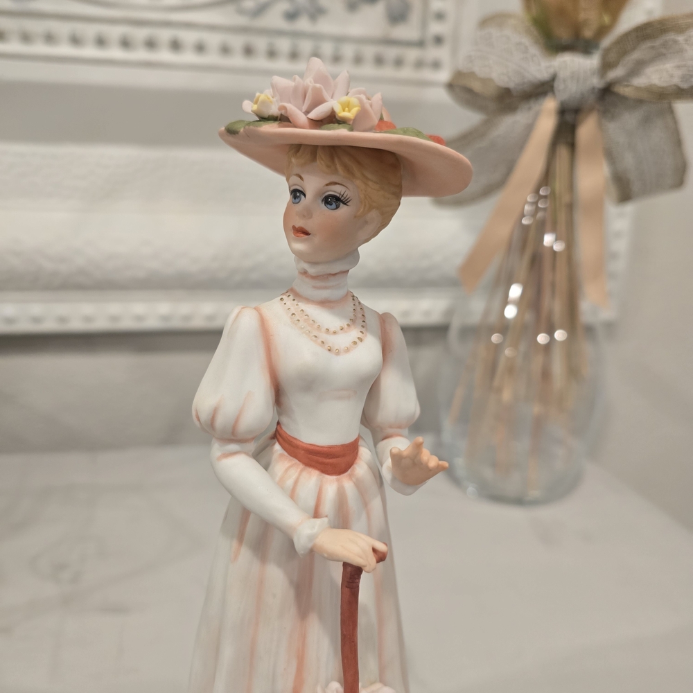 Vintage Enesco Imports Corp Victorian Porcelain Ladies Figurines - Picture 5 of 16
